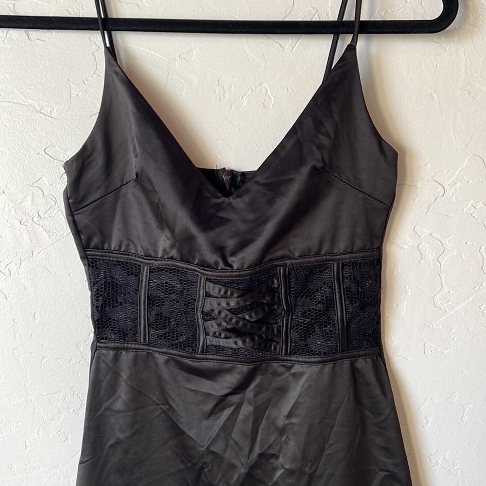 Windsor silky satin little black dress